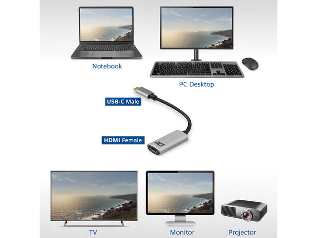 Adapter ACT USB-C naar HDMI