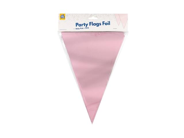 Party Flag Foil Baby Pink