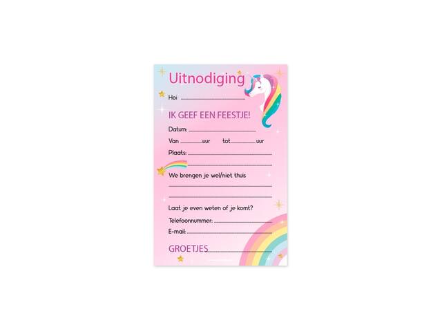 Uitnodigingskaarten Unicorn