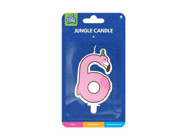 Jungle candle 6 Flamingo