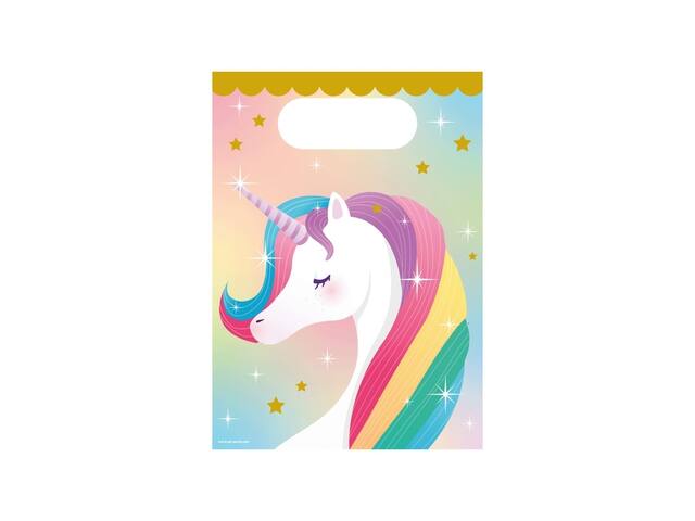 Cadeau tasjes Unicorn papier 23x16cm 6 stuks