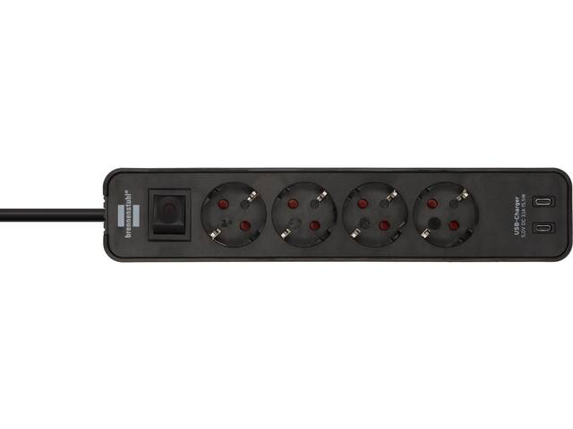 Stekkerdoos Brennenstuhl Eco 4vdig 2 USB C 1.5m zw