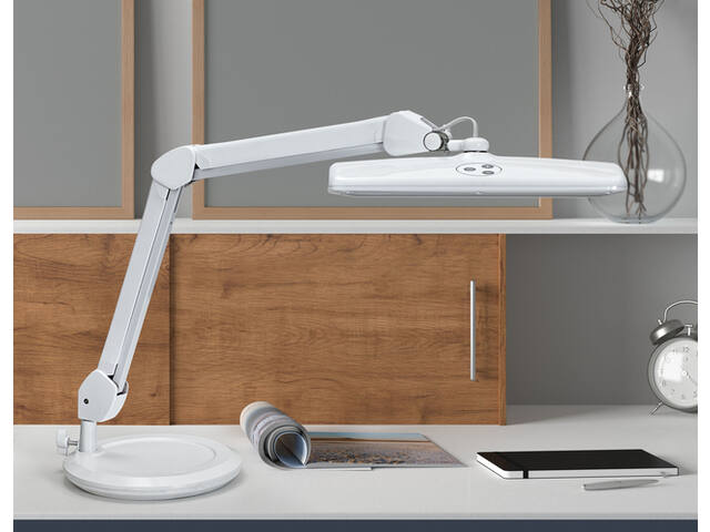 Werkpleklamp MAUL Intro LED dimbaar op voet wit