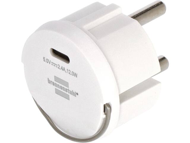 Stopcontactadapter Brennenstuhl USB C 2.4A wit