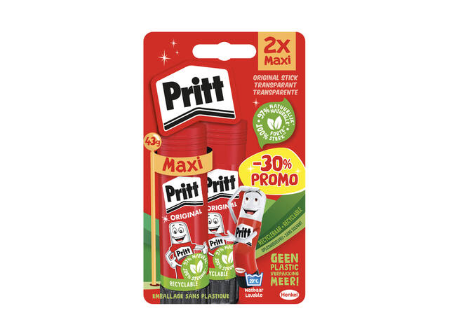 Lijmstift Pritt Stick Original 2x 43gr Promo