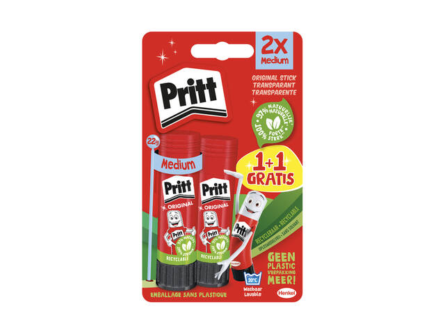 Lijmstift Pritt Stick Original 2x 22gr Promo 1+1