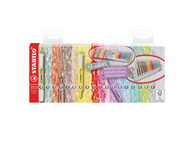 Markeerstift STABILO Swing cool nature deskset 18x