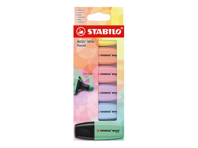 Markeerstiftt STABILO BOSS mini pastel ass 6 stuks