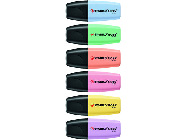 Markeerstiftt STABILO BOSS mini pastel ass 6 stuks
