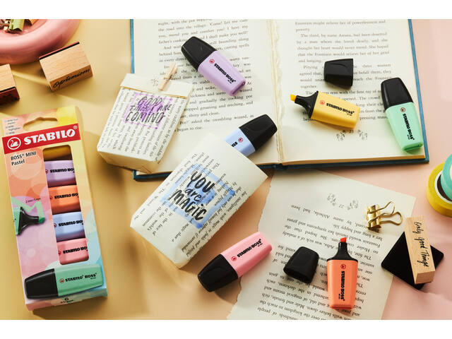 Markeerstiftt STABILO BOSS mini pastel ass 6 stuks