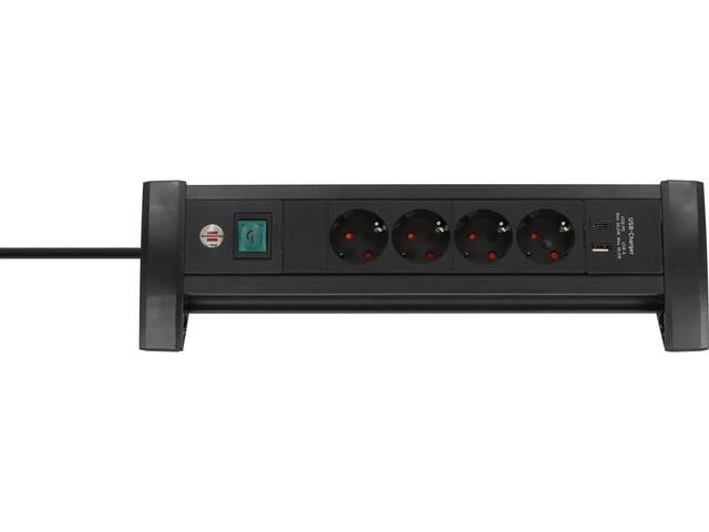 Stekkerdoos Brennenstuhl Prem 4vdg  USB C en A zw