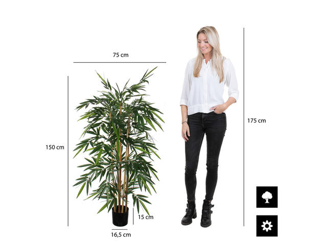Kunstplant Mica Bamboe in plastic pot