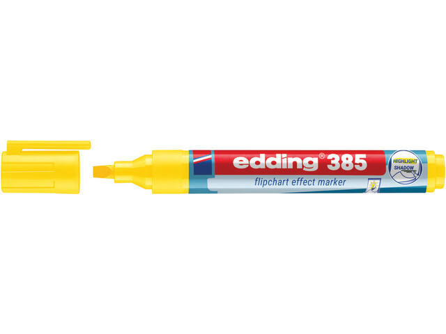 Viltstift edding 385 flipover penseel geel
