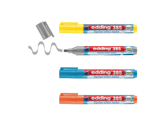 Viltstift edding 385 flipover penseel 4st assorti