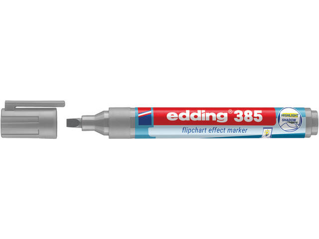 Viltstift edding 385 flipover penseel zilvergrijs