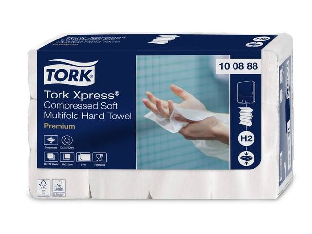 Handdoek Tork H2 Xpress compressed Premium 212x320