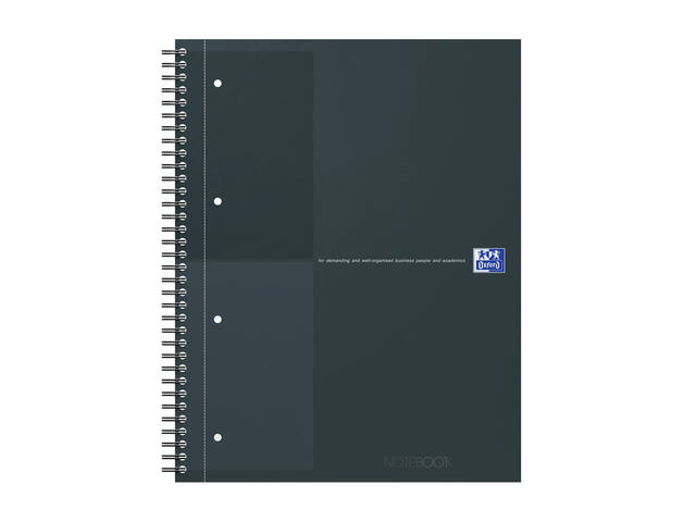 Spiraalblk Oxf International Notebk A4+ lijn zwart