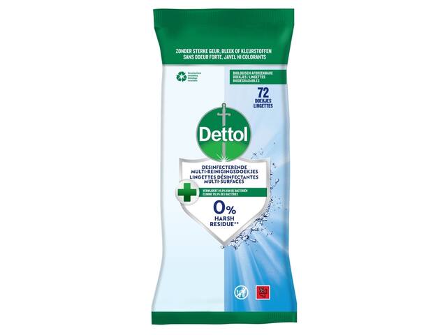 Reinigingsdoekjes Dettol antibacterieel Cleans 72
