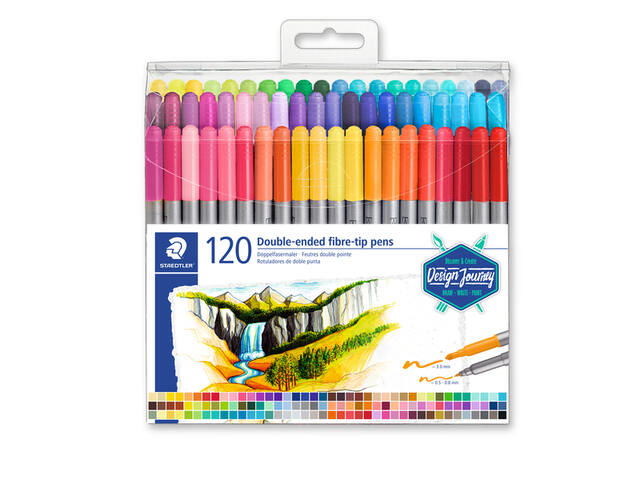 Kleurstift Staedtler dubbele punt set 120 kleuren