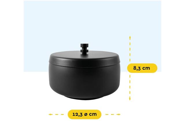 Asbak BRASQ tafelmodel 1 liter met deksel zwart