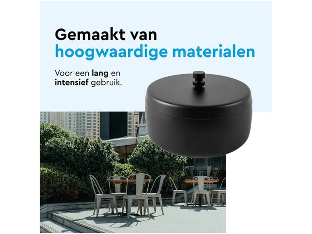 Asbak BRASQ tafelmodel 1 liter met deksel zwart