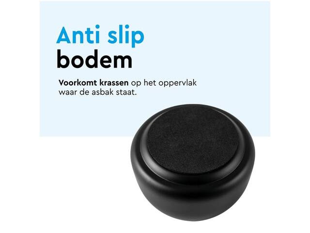 Asbak BRASQ tafelmodel 1 liter met deksel zwart