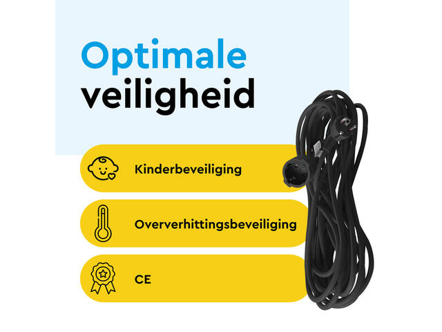 Verlengkabel BRASQ 20m zwart