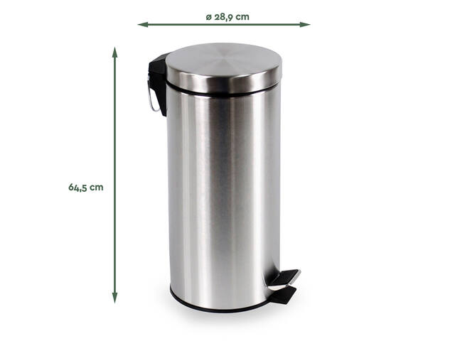 Pedaalemmer BRASQ 30 liter rvs