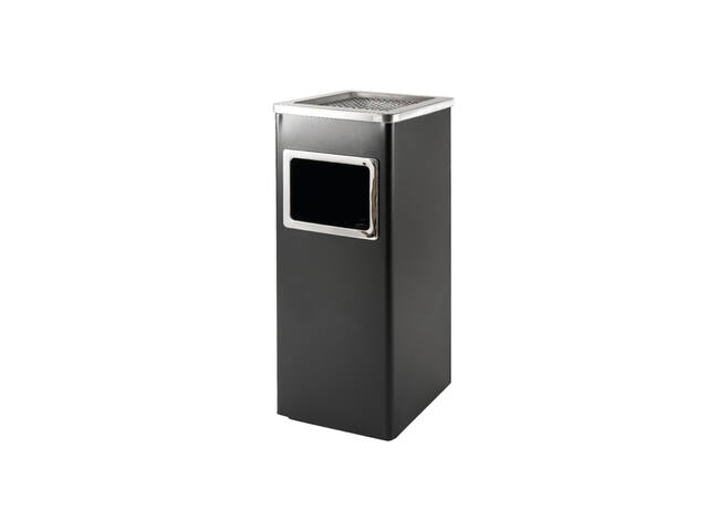 Afvalbak met asbak BRASQ 16 liter AT600 zwart