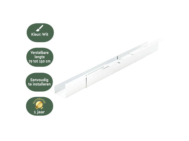 Kabelgoot BRASQ verstelbaar 75-150cm CT100 wit