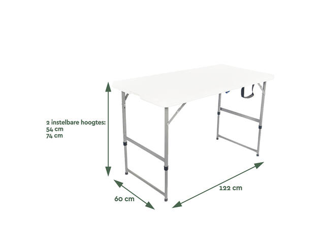Vouwtafel BRASQ 120x60x74cm FC120 wit