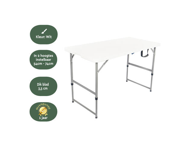Vouwtafel BRASQ 120x60x74cm FC120 wit