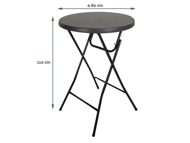 Statafel BRASQ 80cm BT100 zwart