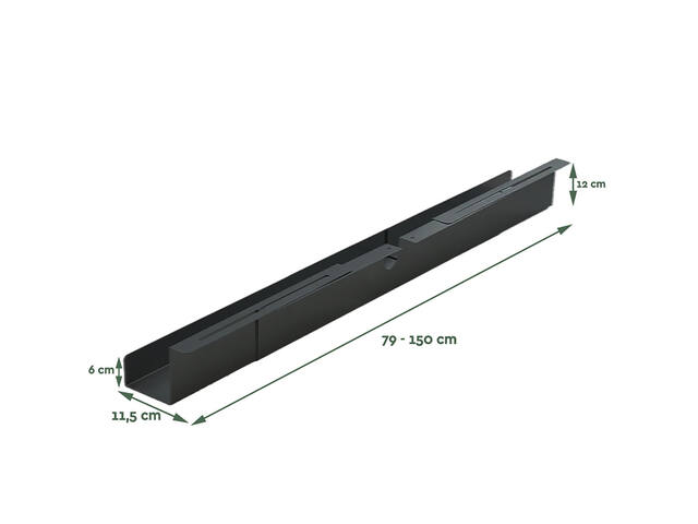 Kabelgoot BRASQ verstelbaar 75-150cm CT100 zwart