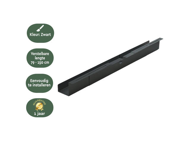 Kabelgoot BRASQ verstelbaar 75-150cm CT100 zwart