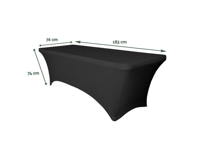 Tafelrok BRASQ 183x76x74cm zwart