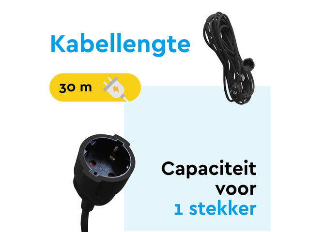 Verlengkabel BRASQ 30m zwart