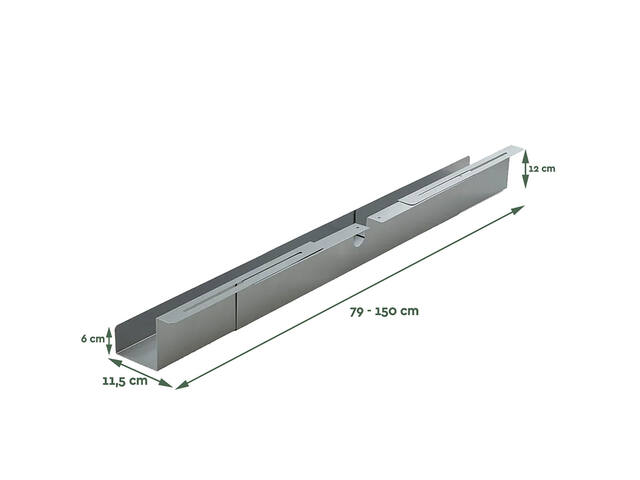 Kabelgoot BRASQ verstelbaar 75-150cm CT100 zilver