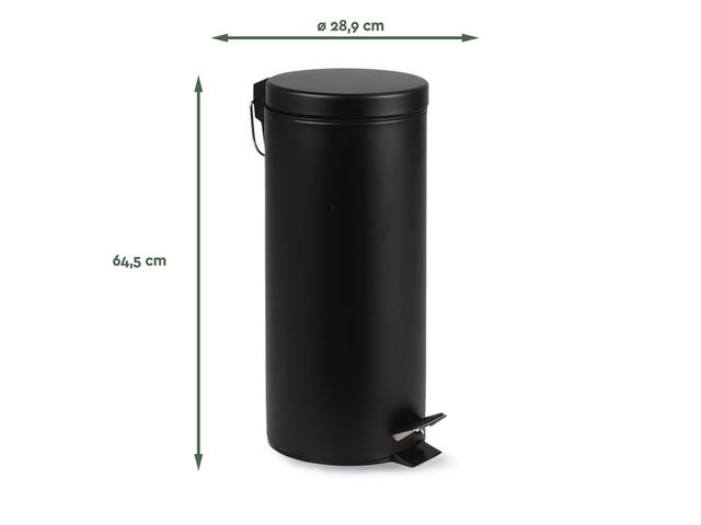 Pedaalemmer BRASQ 30 liter zwart