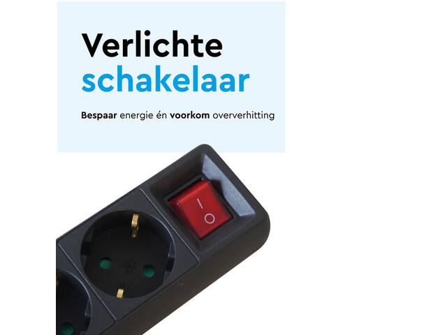 Stekkerdoos BRASQ 5 voudig 5 meter zwart