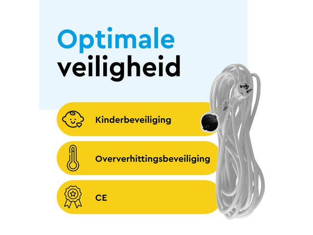 Verlengkabel BRASQ 20m wit