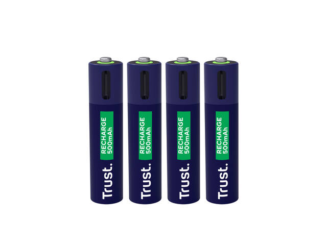 Batterij Trust USB-C oplaadbaar AAA 4 stuks