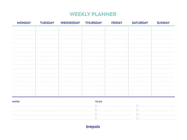 Planner Brepols Weekly planner A4 7d/1p