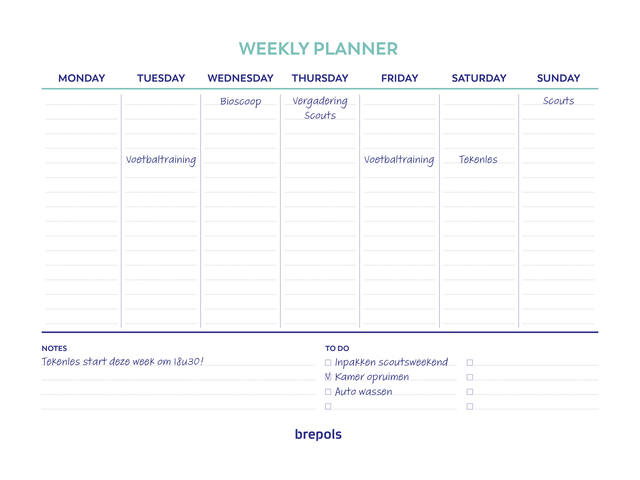 Planner Brepols Weekly planner A4 7d/1p