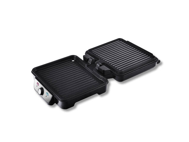Contactgrill Inventum 1800 Watt zwart RVS