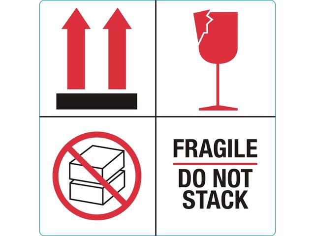 Waarschuwingsetiket fragile do not stack 1000st