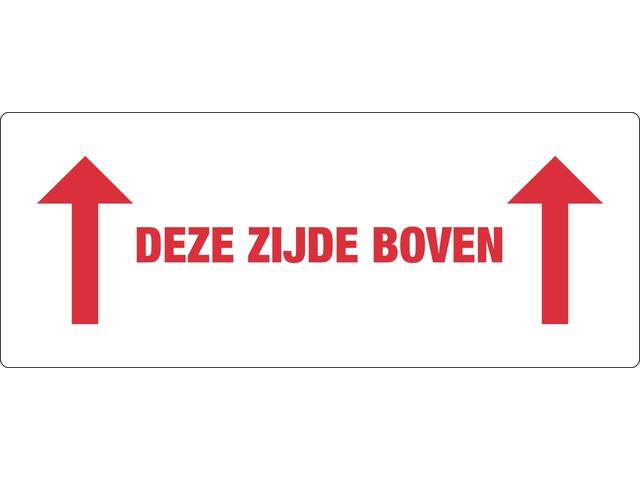 Waarschuwingsetiket deze zijde boven 500 stuks