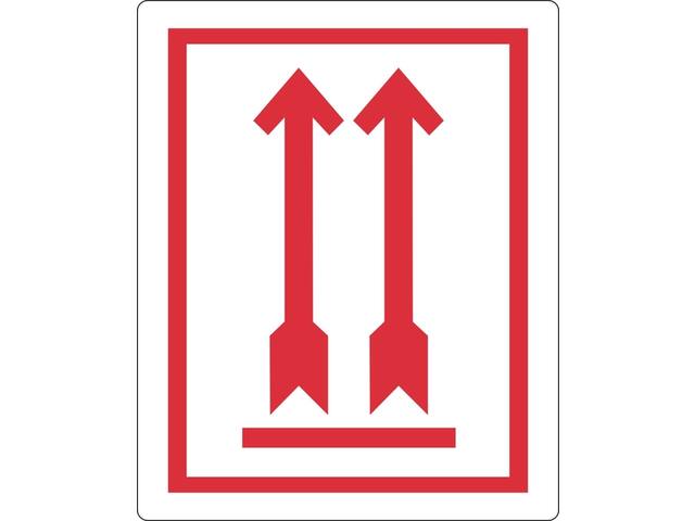 Waarschuwingsetiket pijl omhoog rd 500 stuks