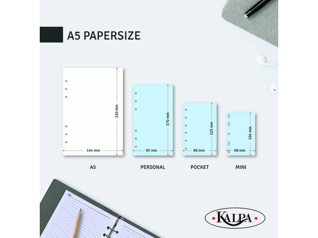 Organizer Kalpa A5 +ag26-27 bloemenzee bruin