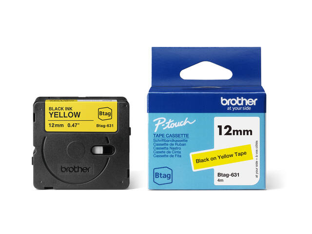 Labeltape Brother Ptouch Btag631 12mm geel